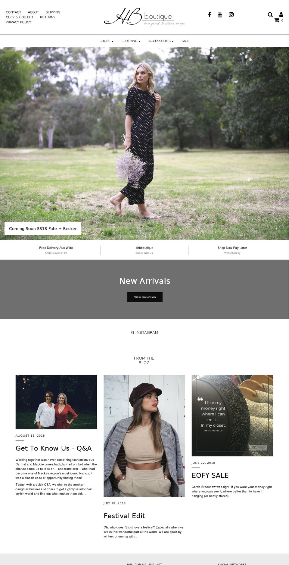 hb-boutique.com — Shopify storefront screenshot