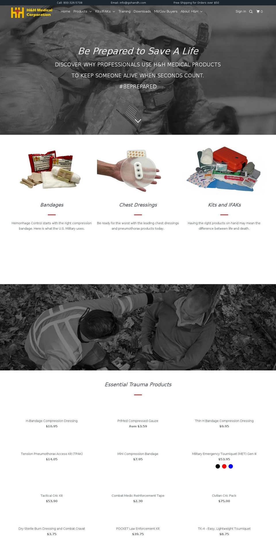 hbandages.com shopify website screenshot