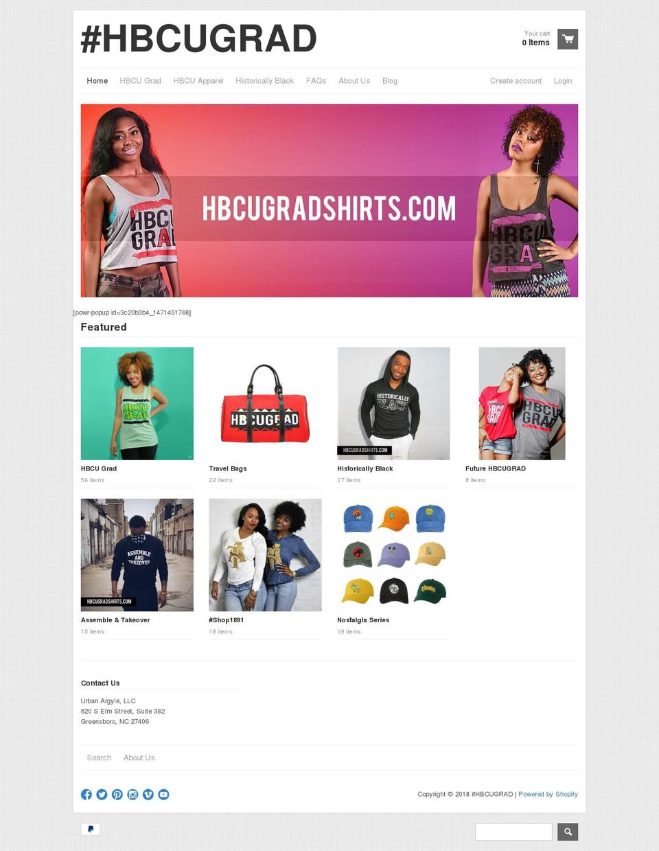 hbcugradshirt.com shopify website screenshot