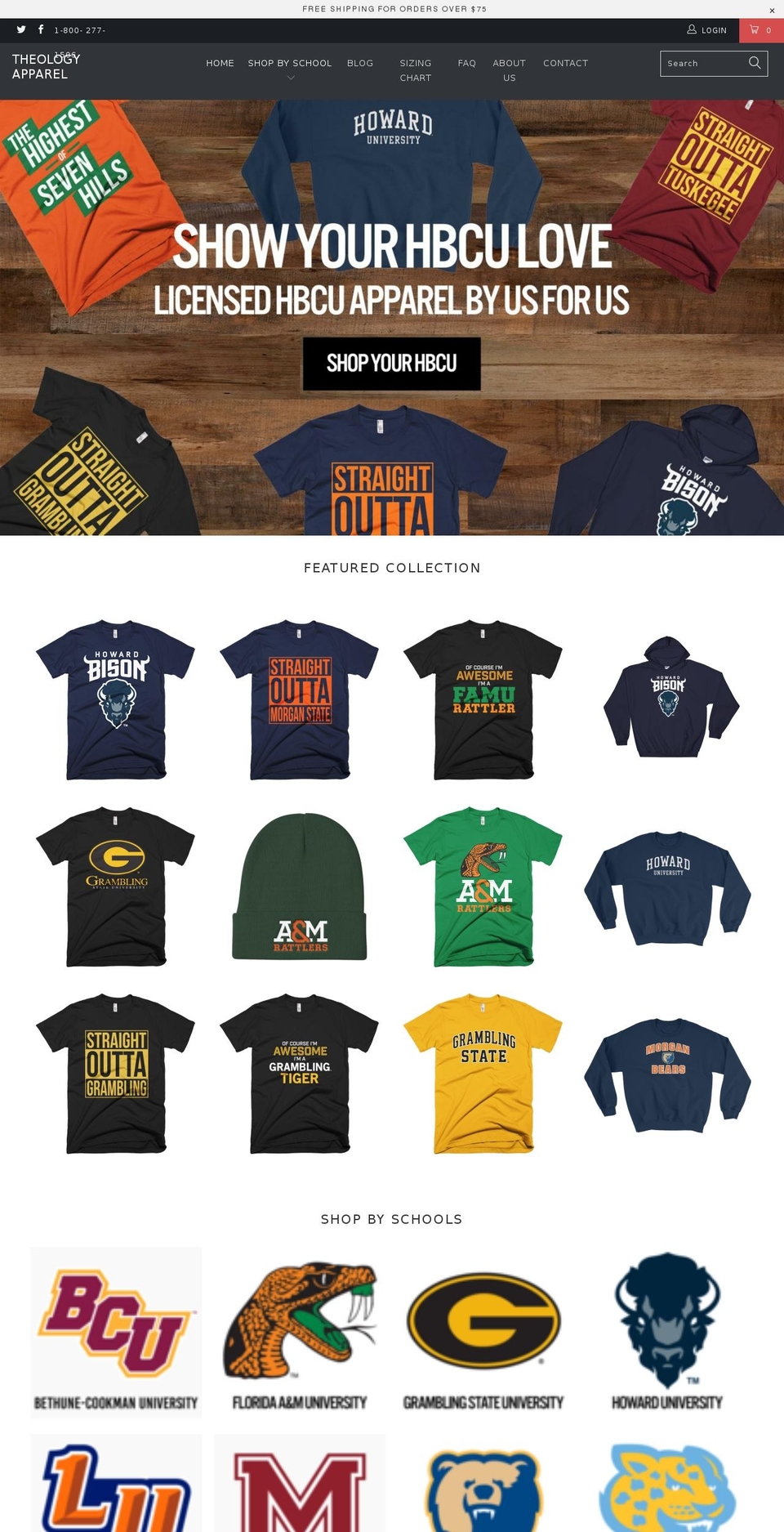 hbcumadetees.com — Shopify storefront screenshot
