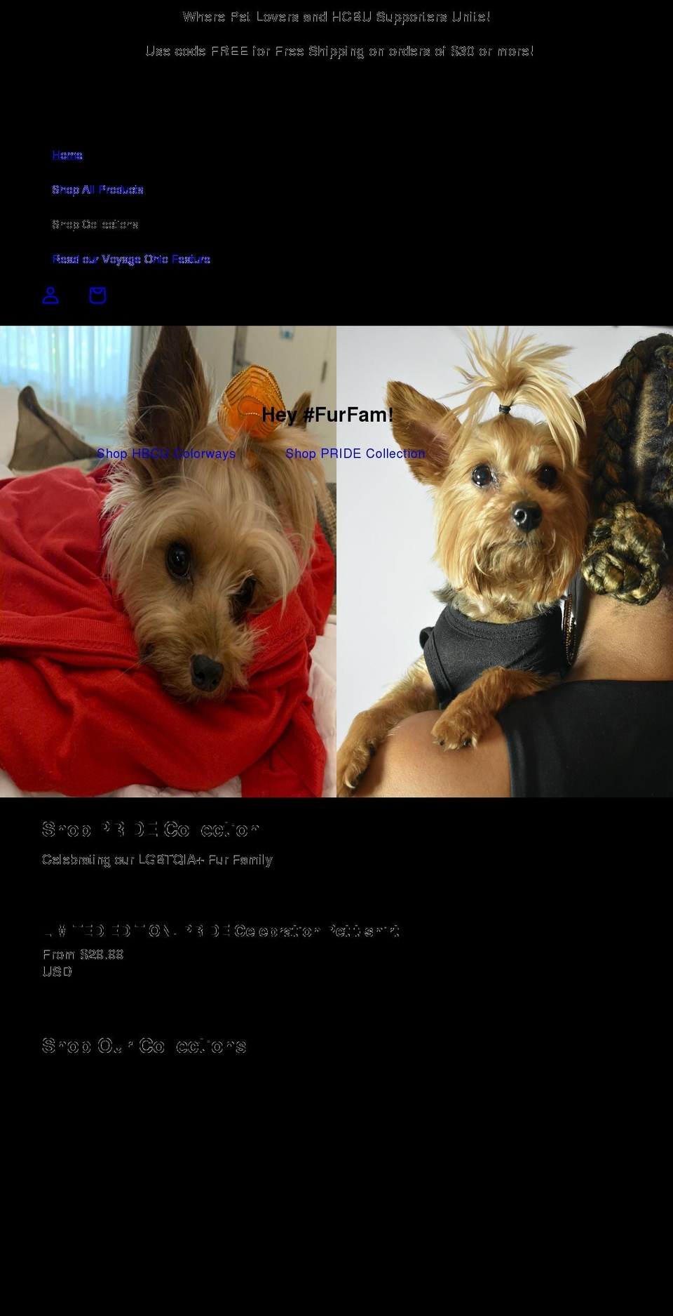hbcupets.com shopify website screenshot