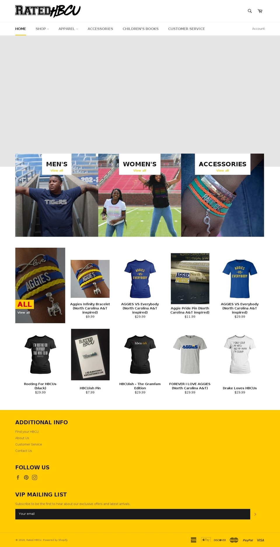 hbcupride.com — Shopify storefront screenshot