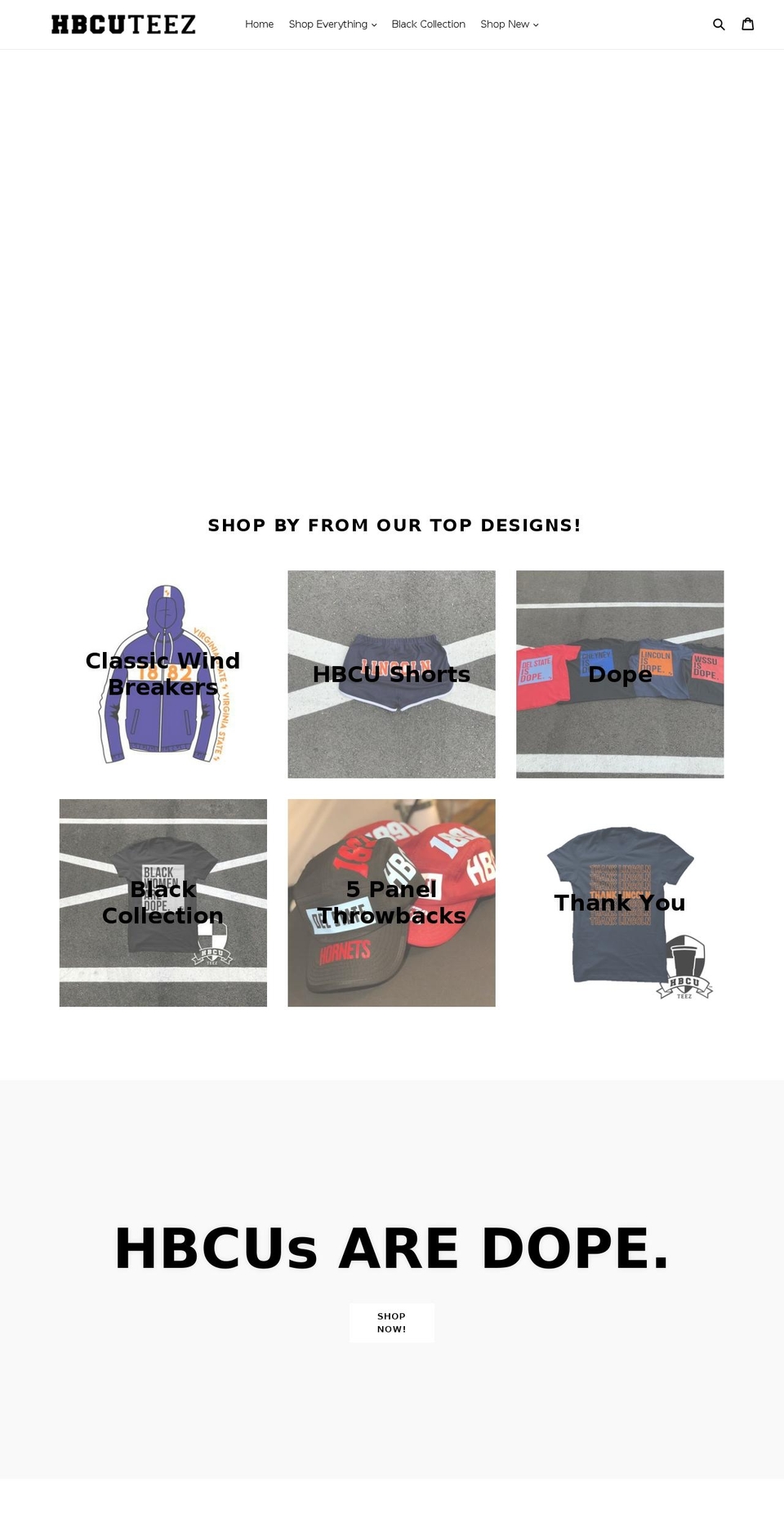 hbcuteez.com shopify website screenshot