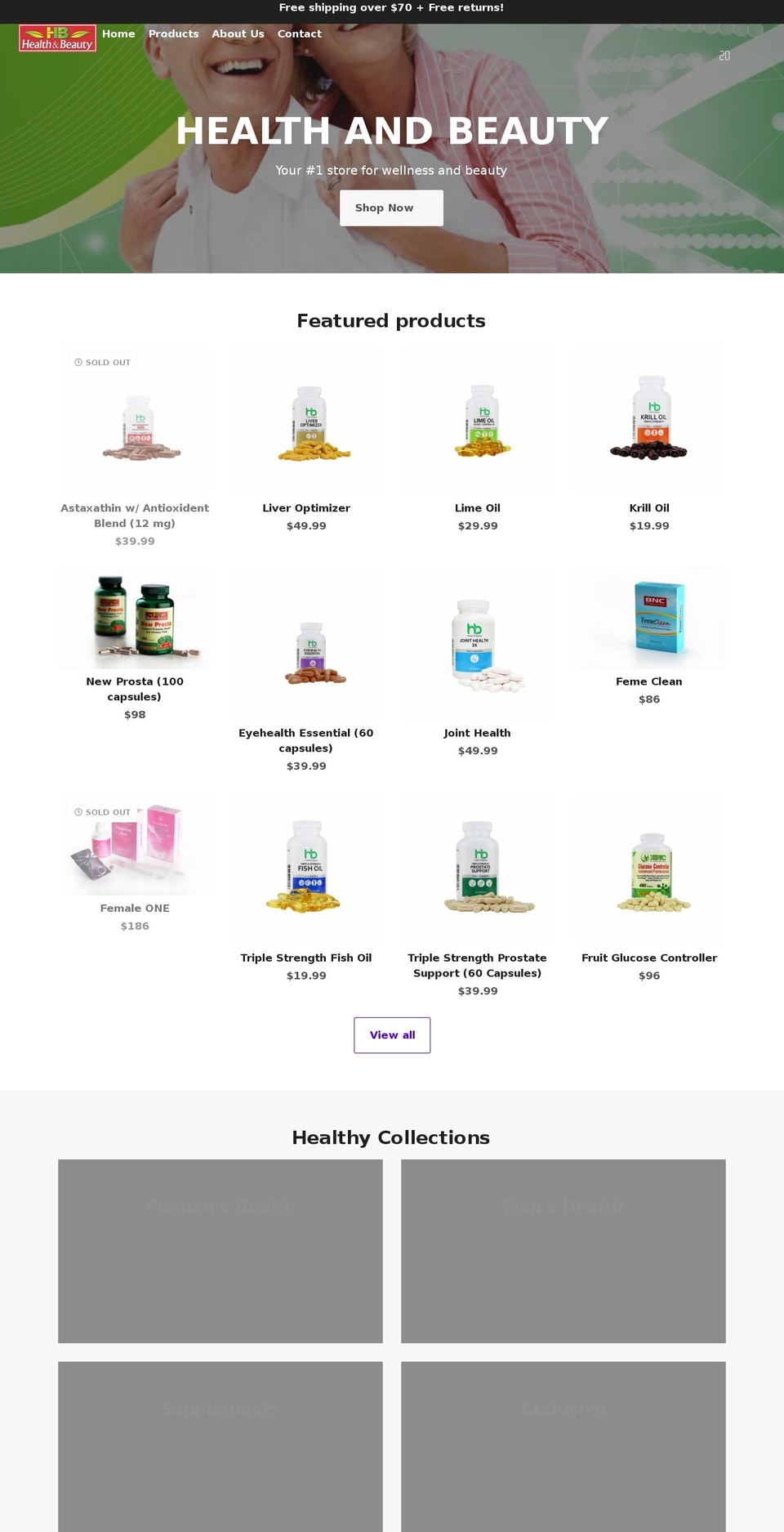 hbherbs.com shopify website screenshot