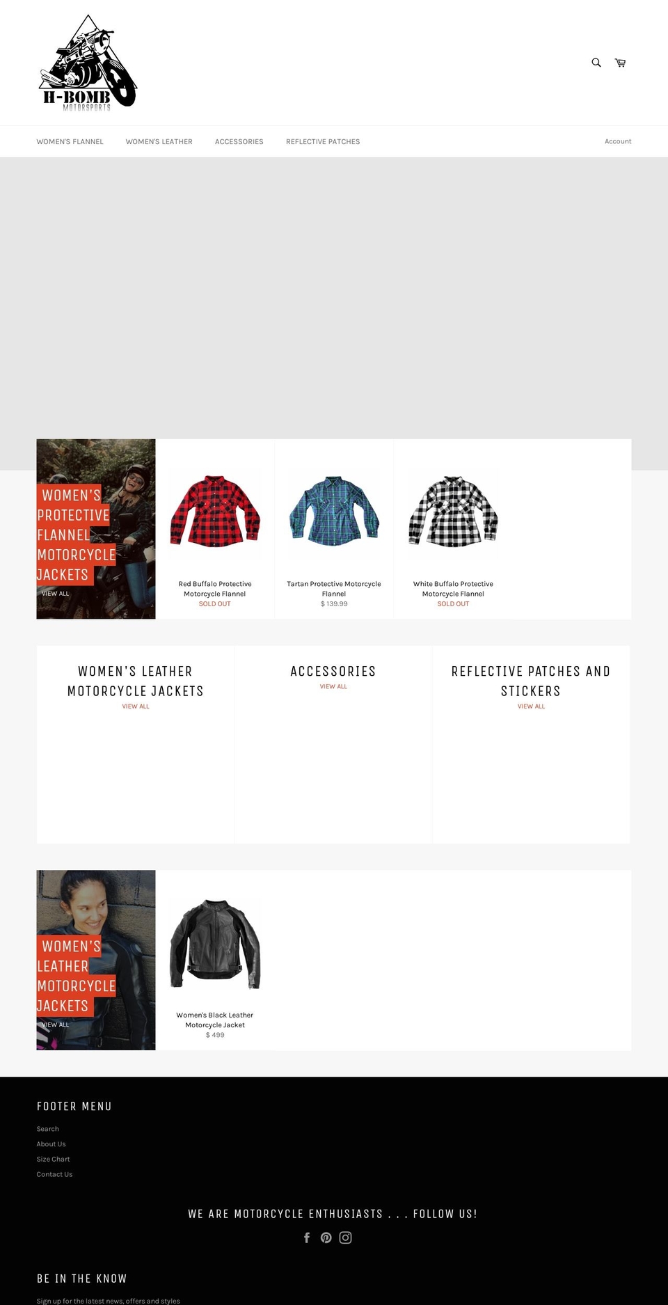 hbombmotorsports.com — Shopify storefront screenshot