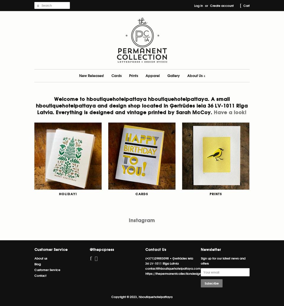 hboutiquehotelpattaya.com shopify website screenshot