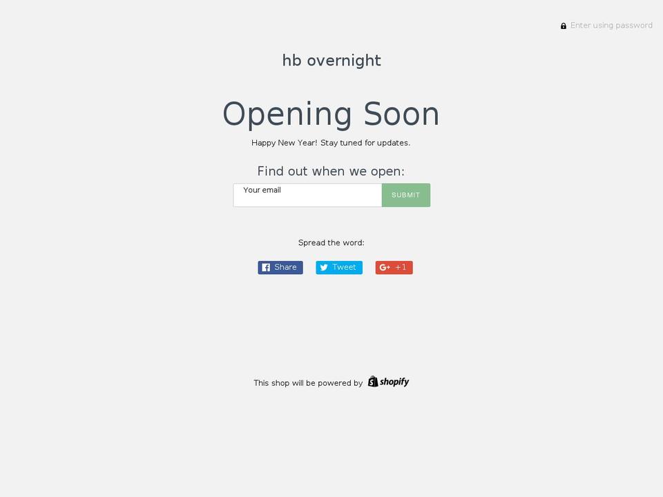 hbovernight.com shopify website screenshot