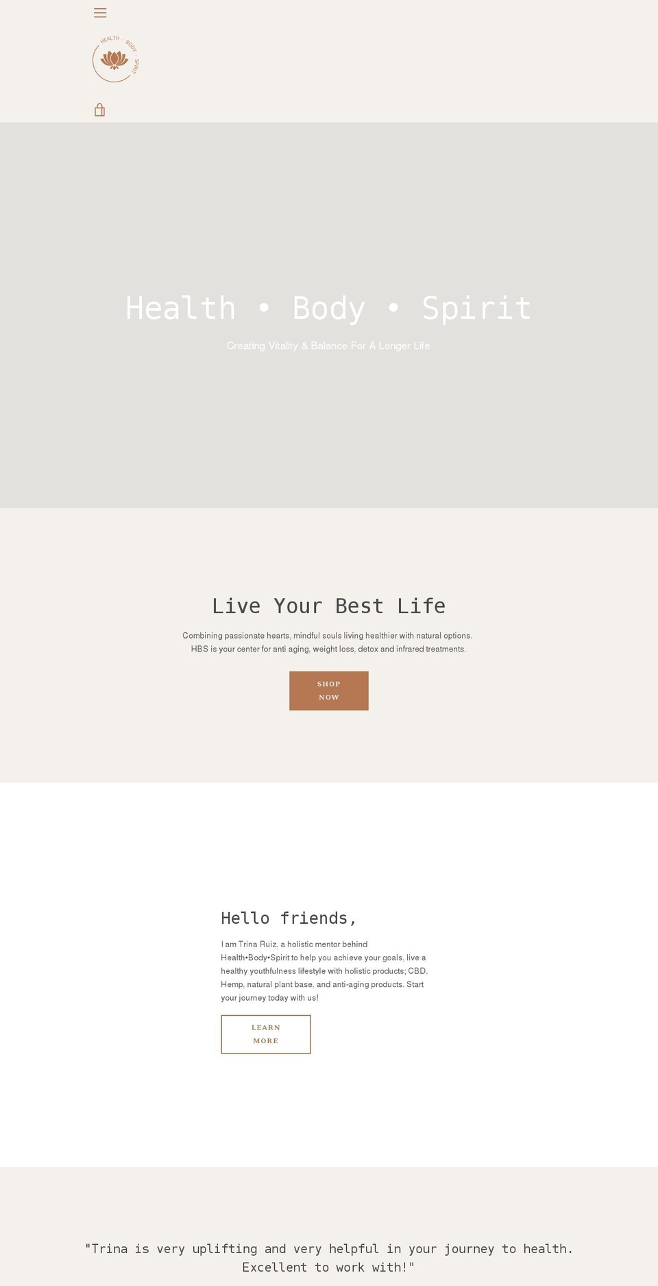 hbswellness.com shopify website screenshot