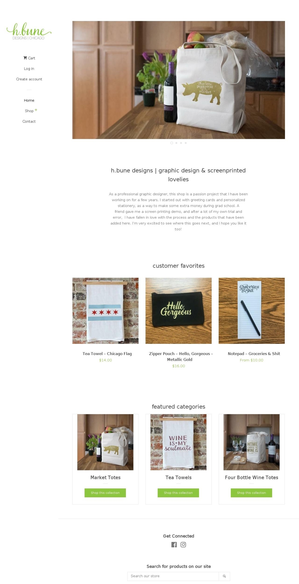 hbune.com — Shopify storefront screenshot