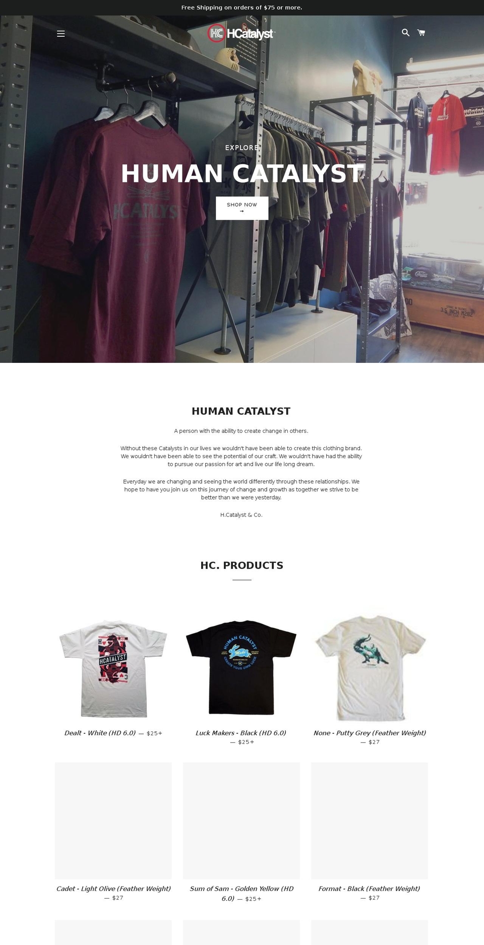 hcatalyst.com — Shopify storefront screenshot