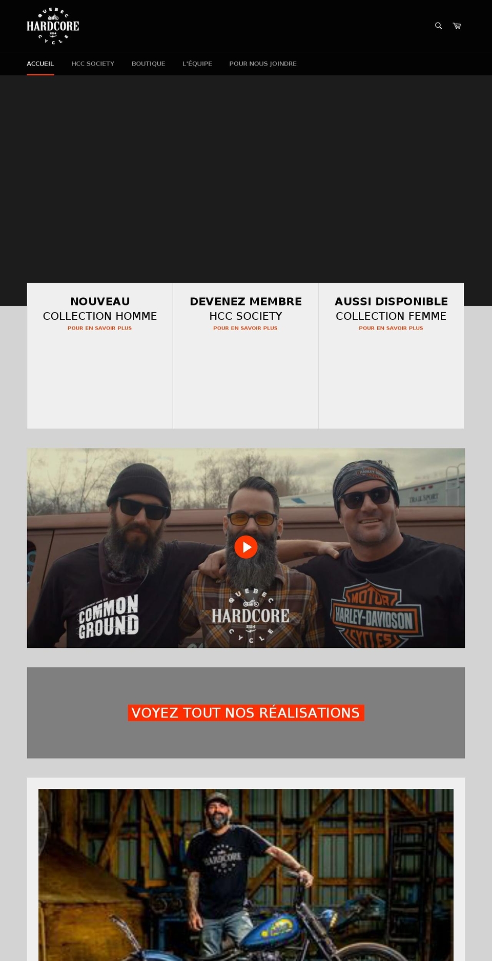 hccbike.com shopify website screenshot