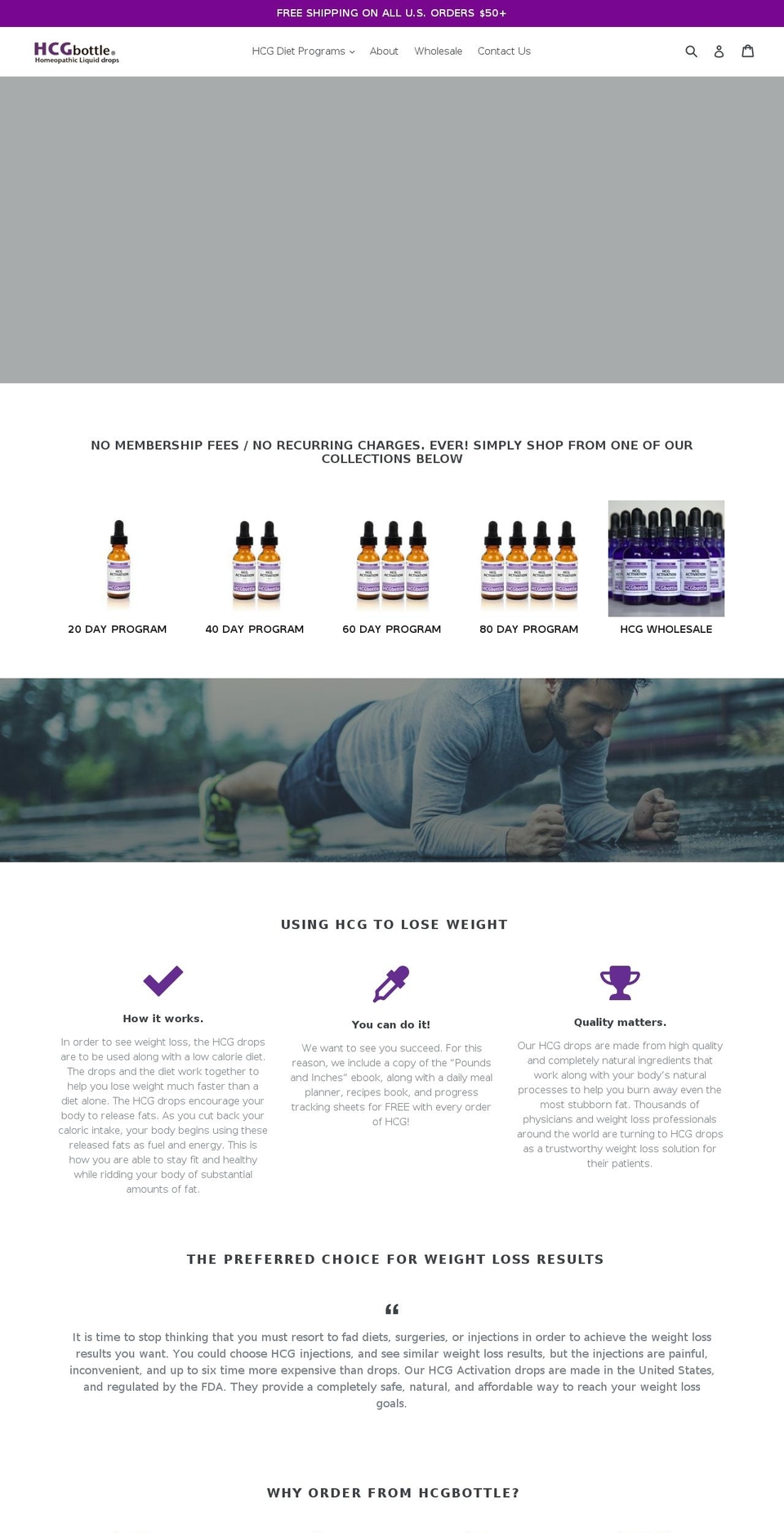 hcgbottle.com shopify website screenshot