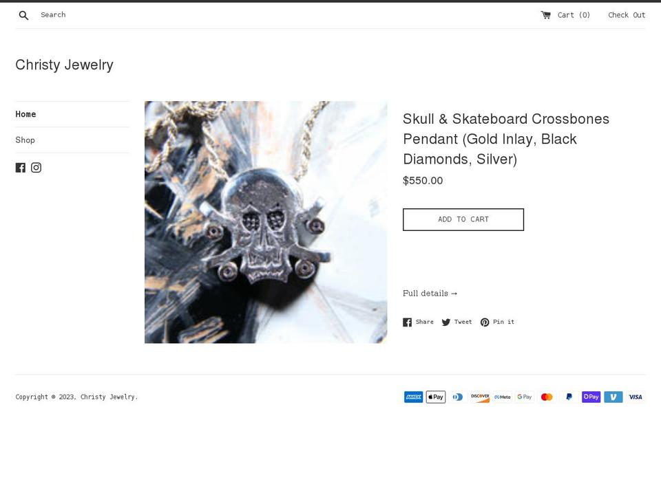 hchristyjewelry.com shopify website screenshot
