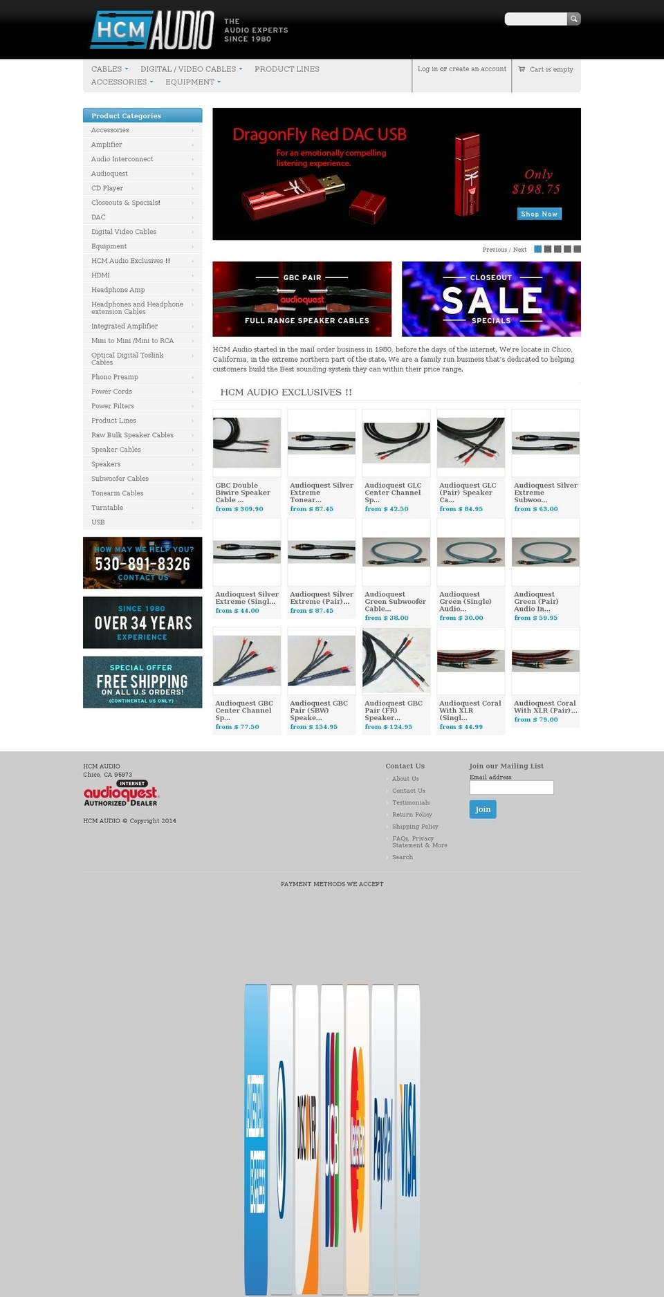 hcmaudio.com shopify website screenshot