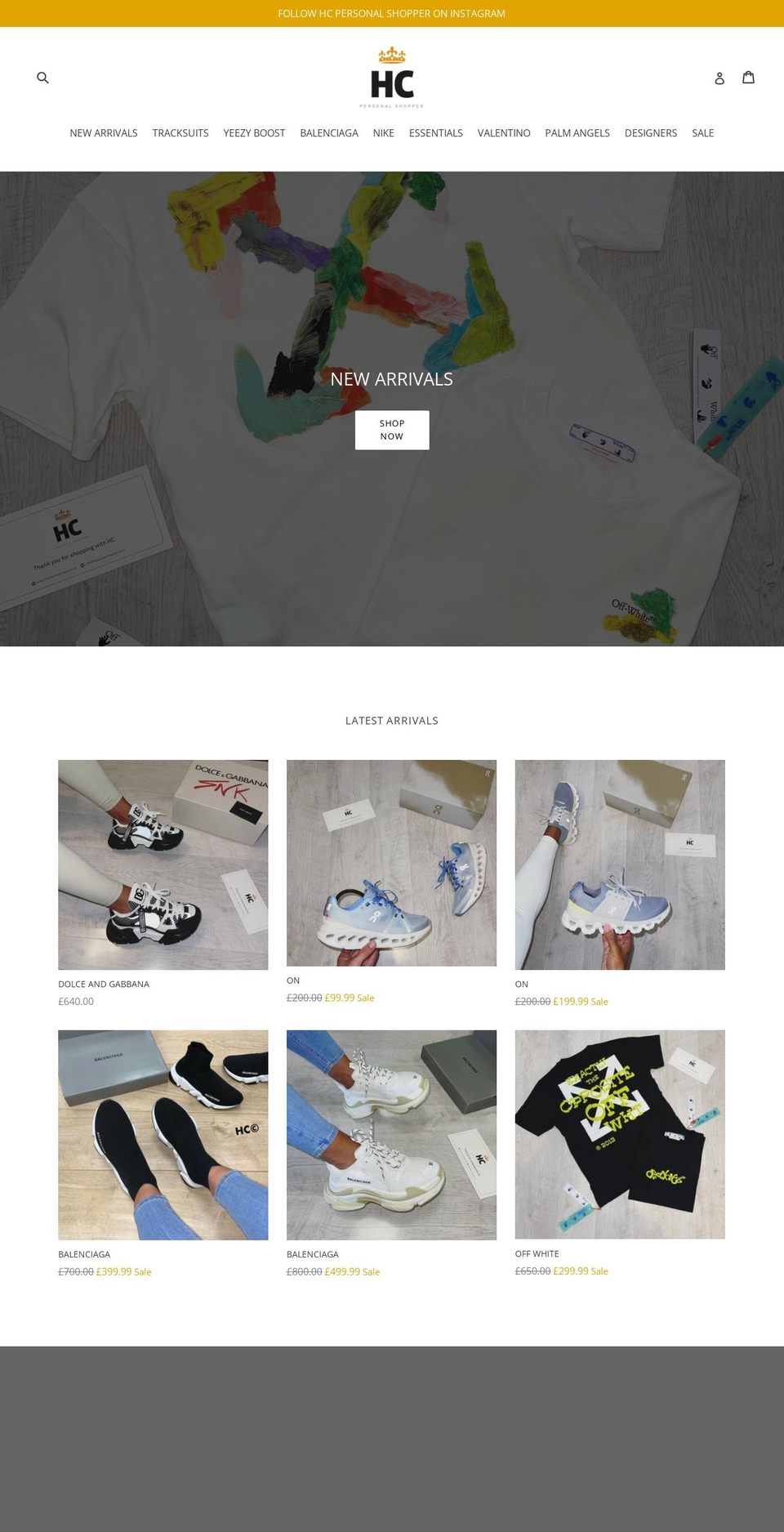 hcpersonalshopper.co.uk shopify website screenshot