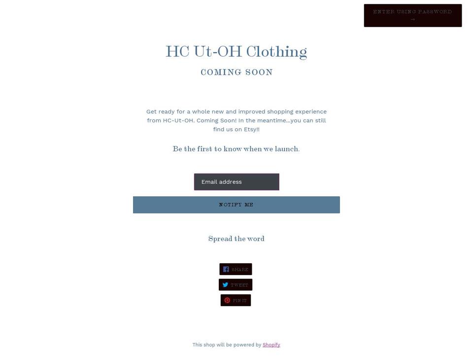 hcutohclothing.com — Shopify storefront screenshot