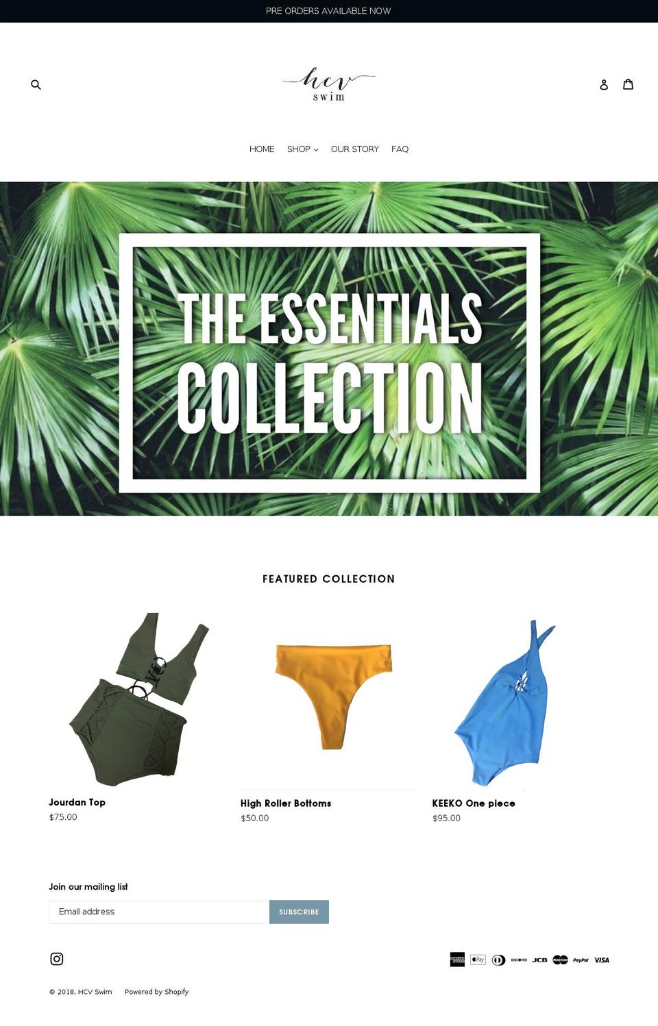 hcvswim.com shopify website screenshot