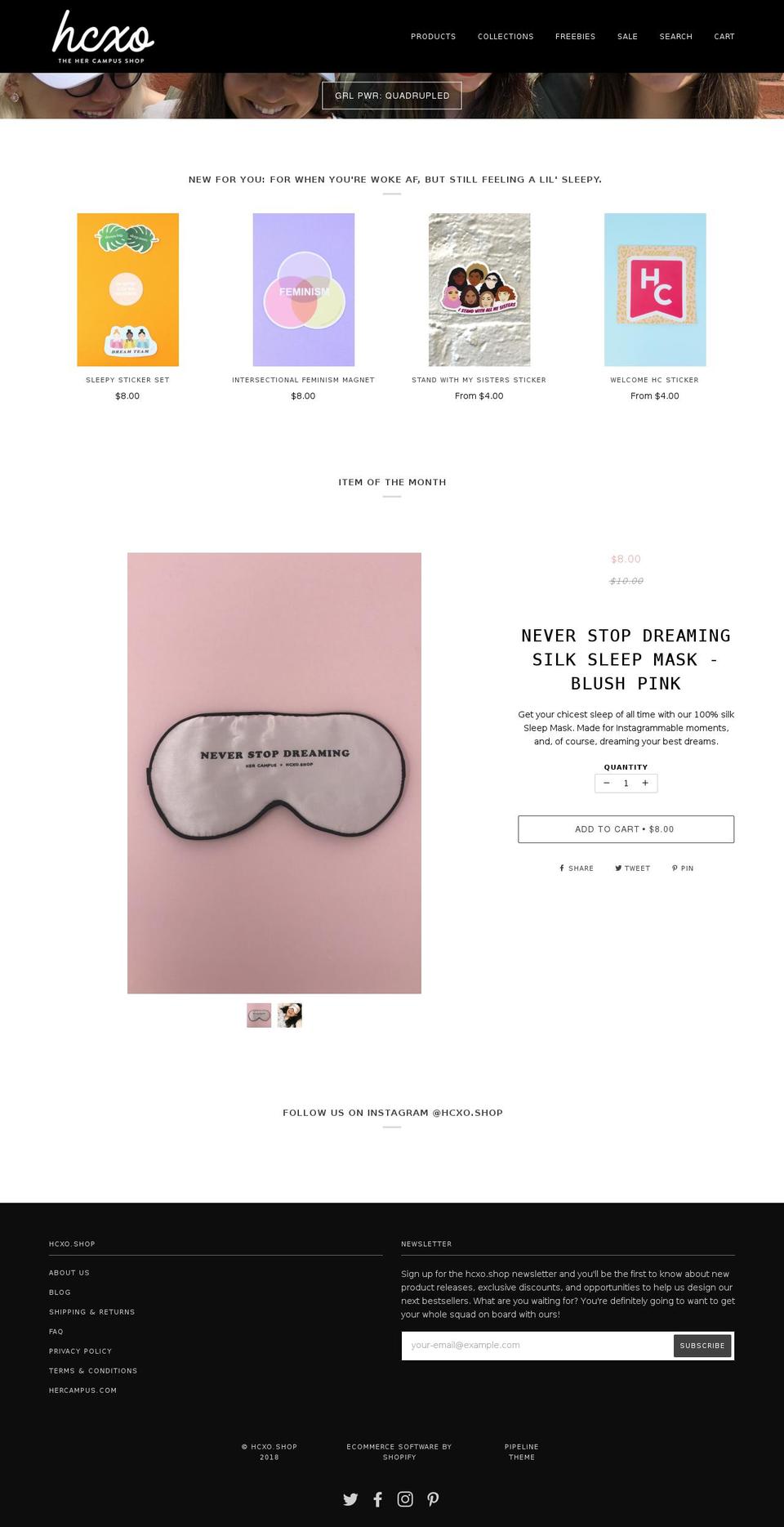 hcxo.shop shopify website screenshot