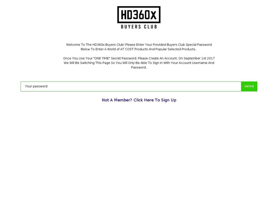 hd360xbuyersclub.com — Shopify storefront screenshot