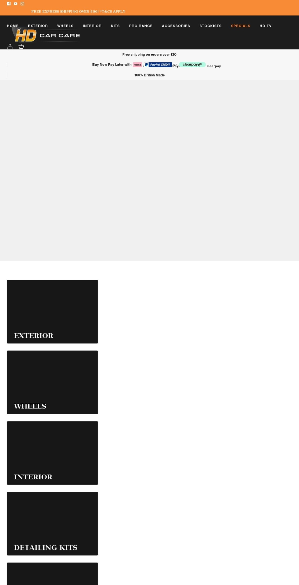 hdcarcare.co.uk shopify website screenshot