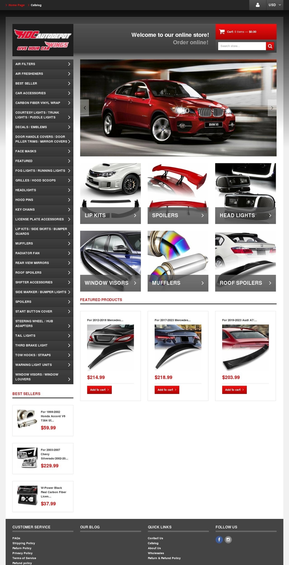 hdcautodepot.com shopify website screenshot