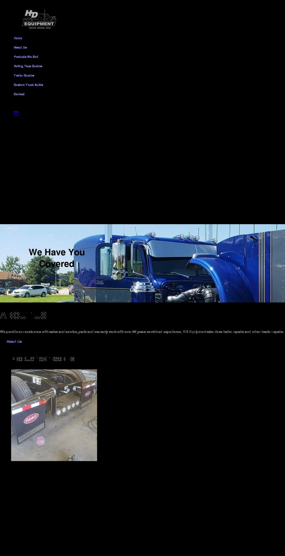 hdequipmentinc.com shopify website screenshot