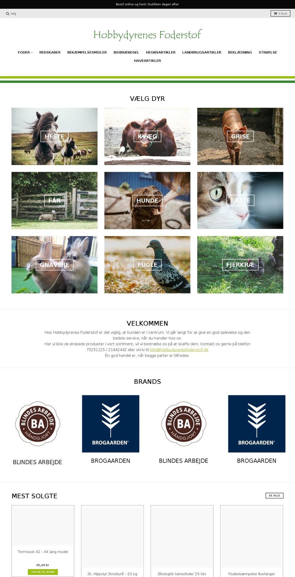 Hobbydyrenes v1 Shopify theme site example hdf.dk