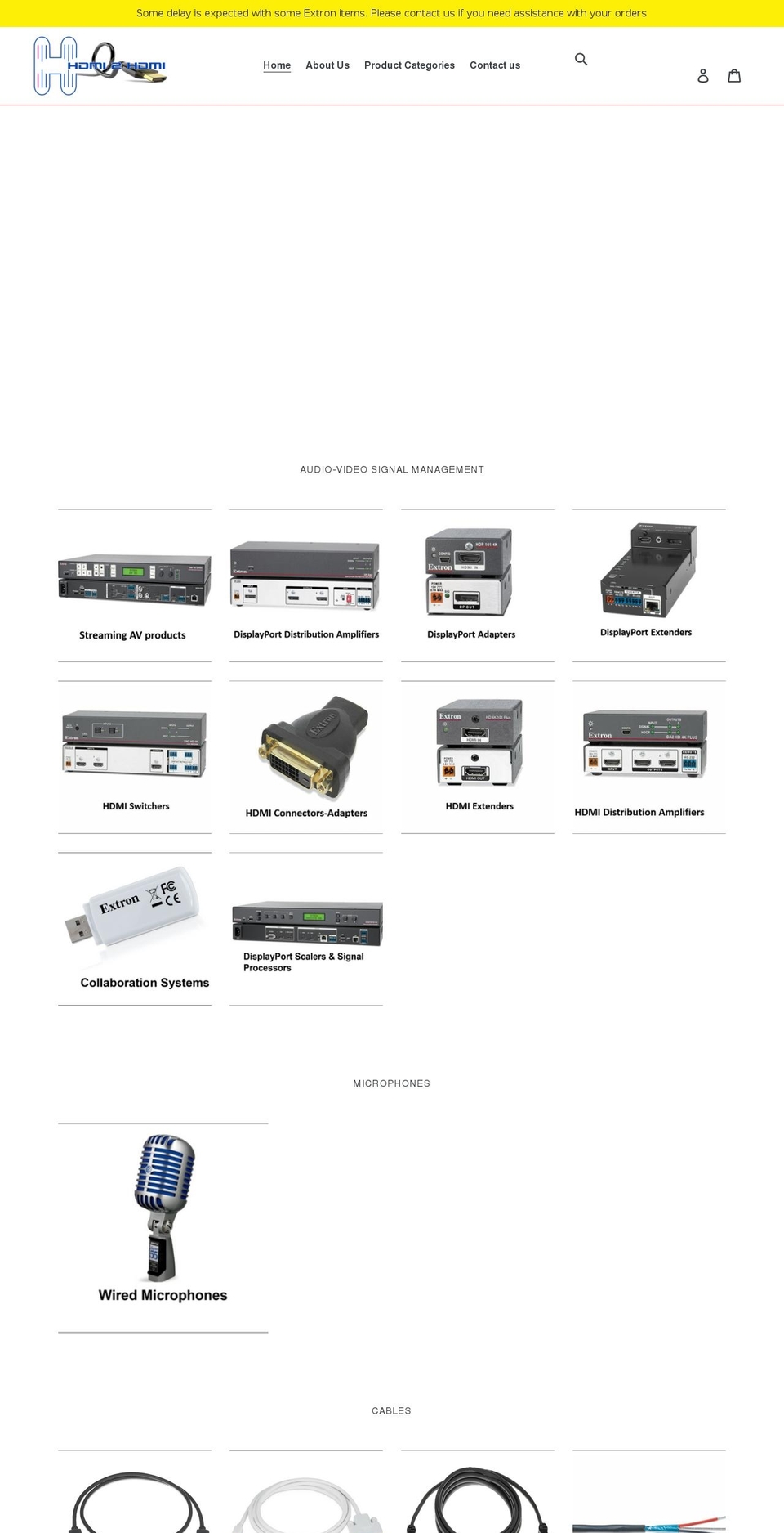 hdmi2hdmi.com shopify website screenshot