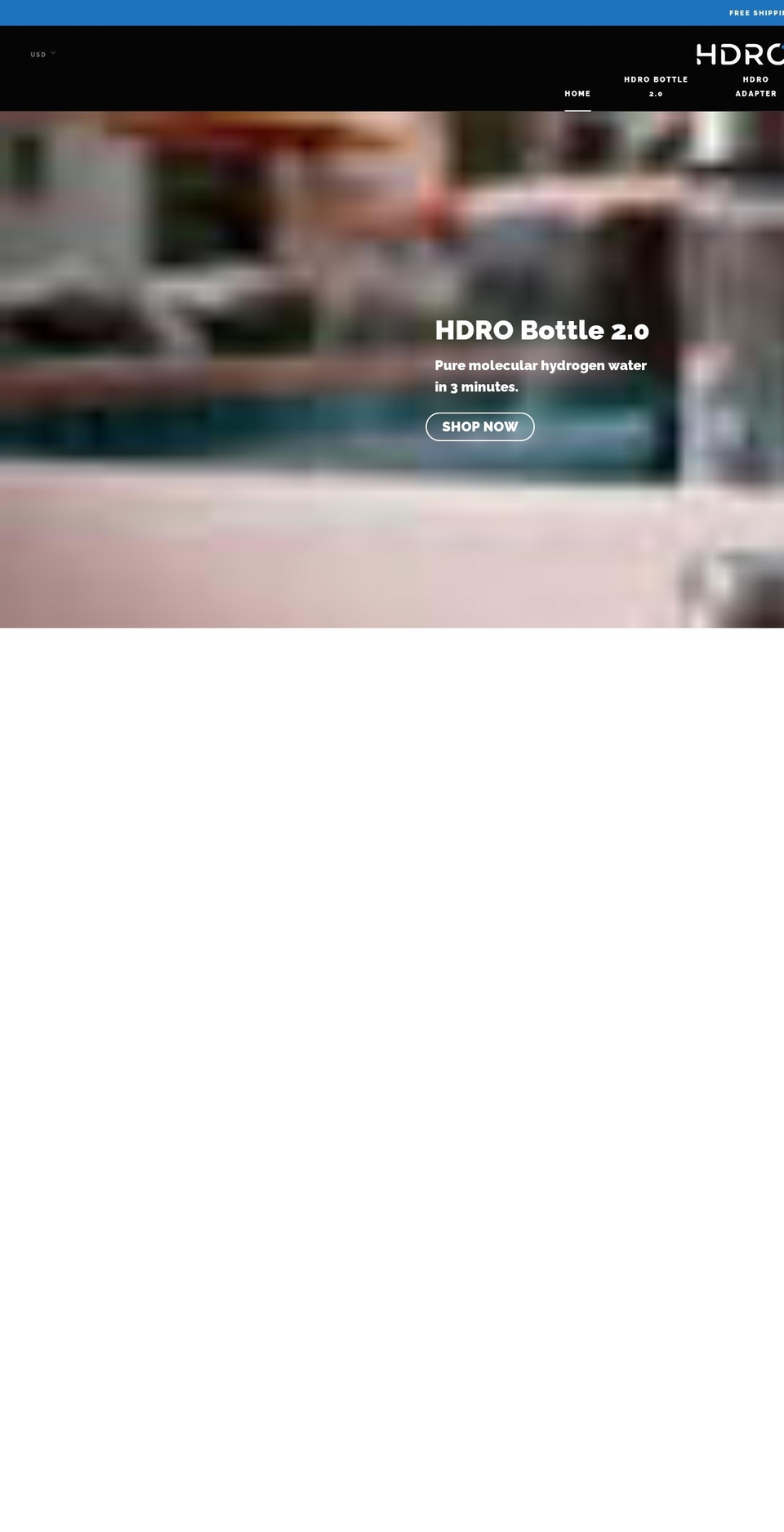 hdrobottle.com shopify website screenshot