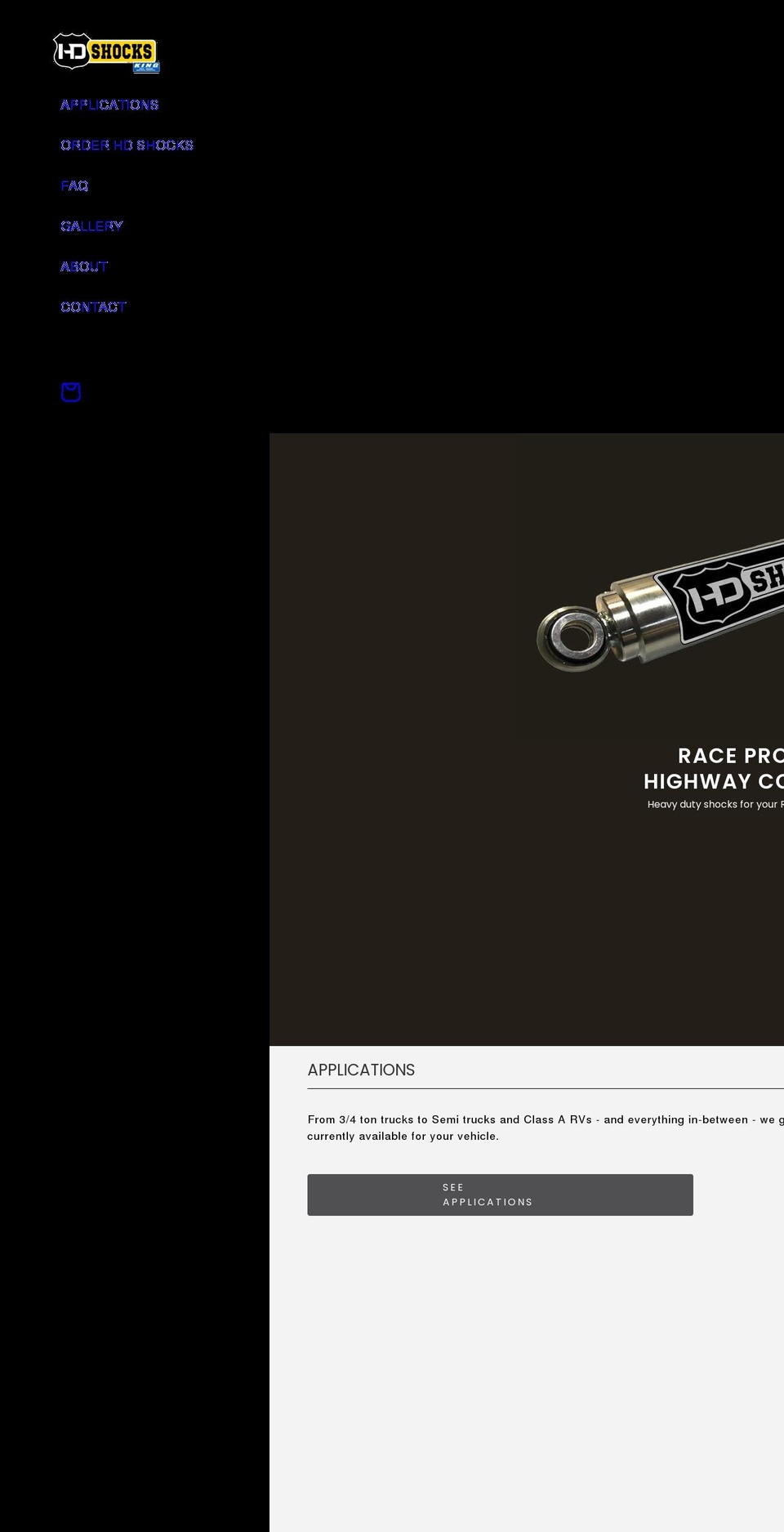 hdshocks.com shopify website screenshot
