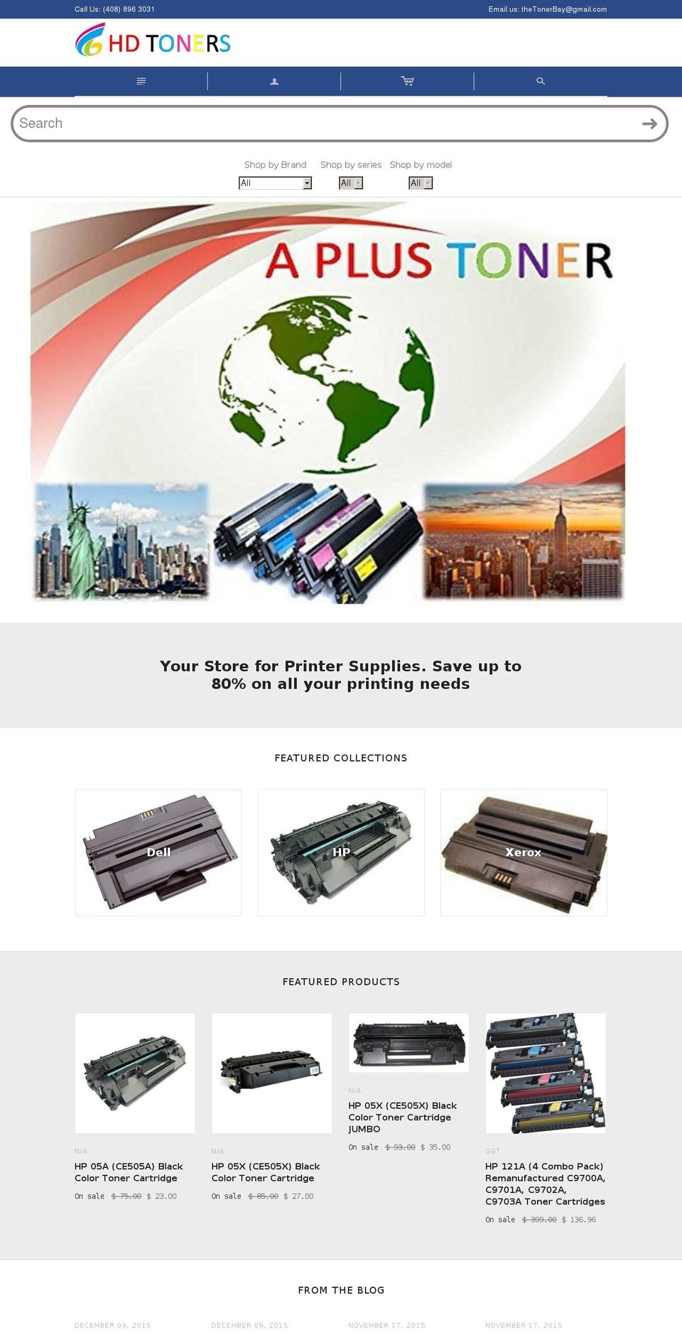 hdtoners.com — Shopify storefront screenshot
