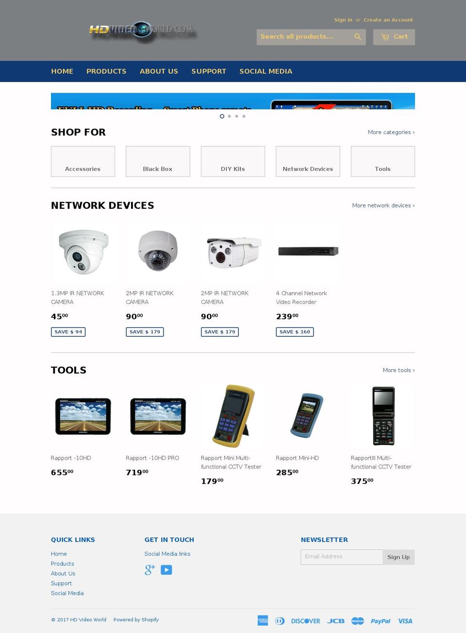 hdvideoworld.com shopify website screenshot
