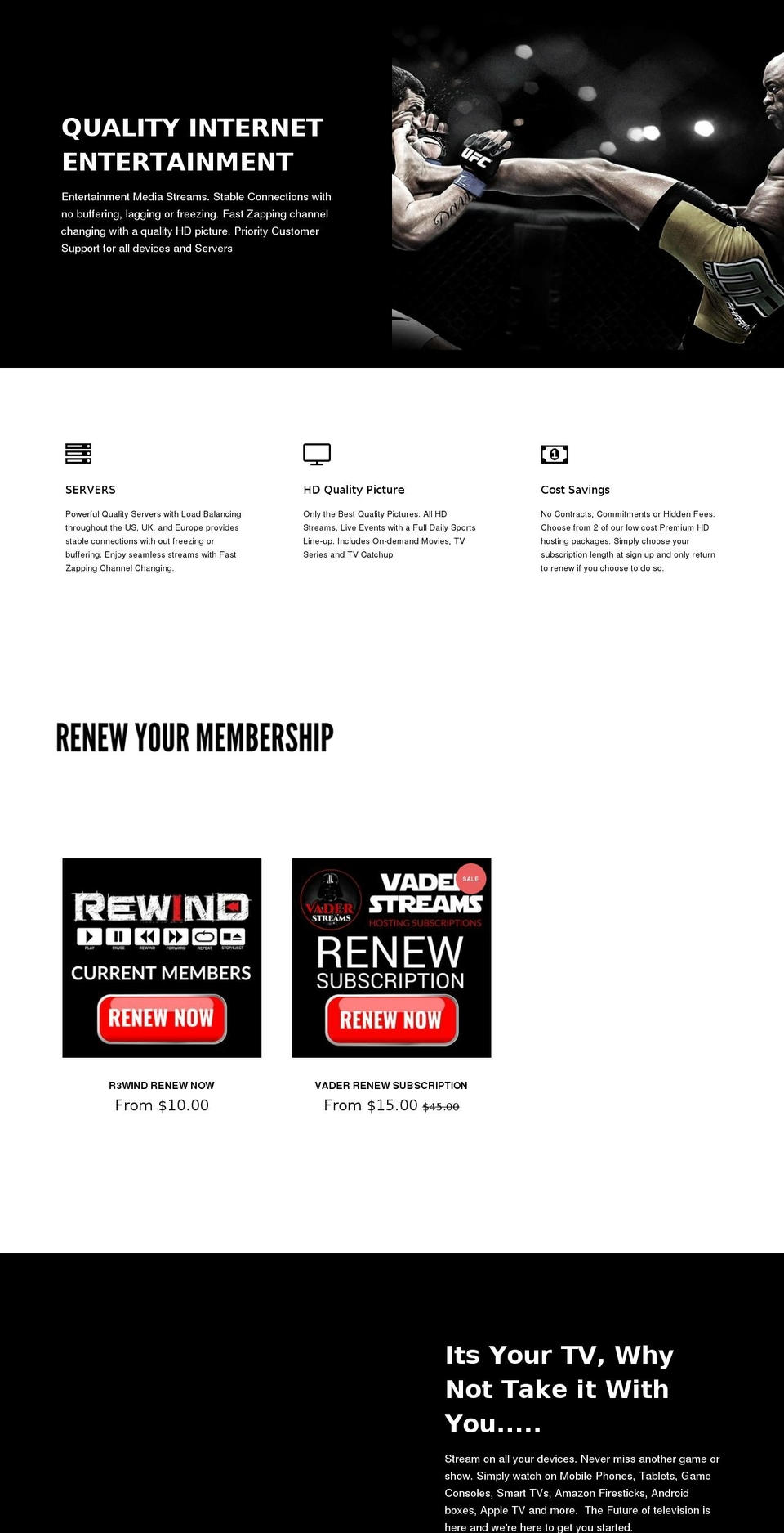 hdwebtv.net shopify website screenshot