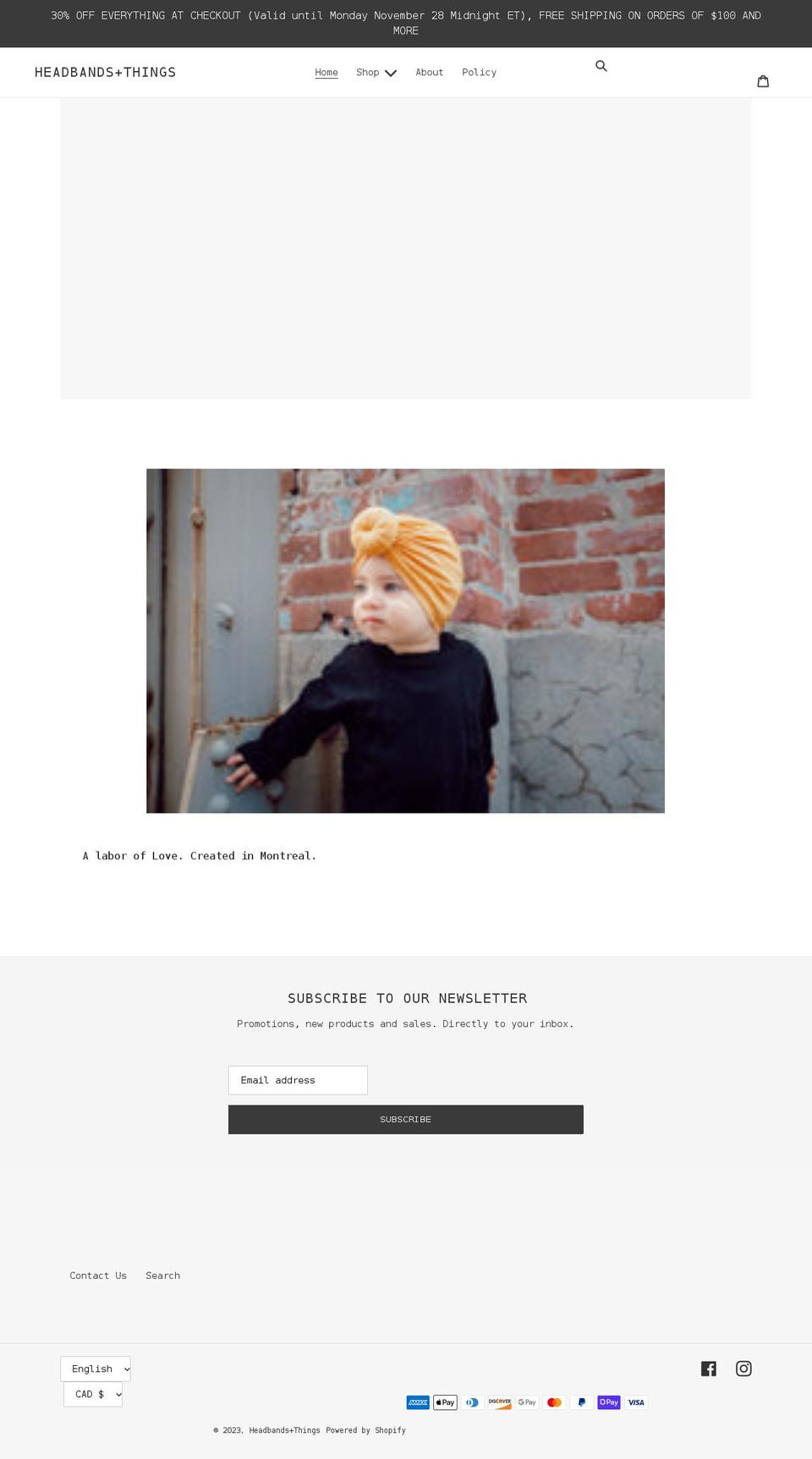 headbandsandthings.com shopify website screenshot