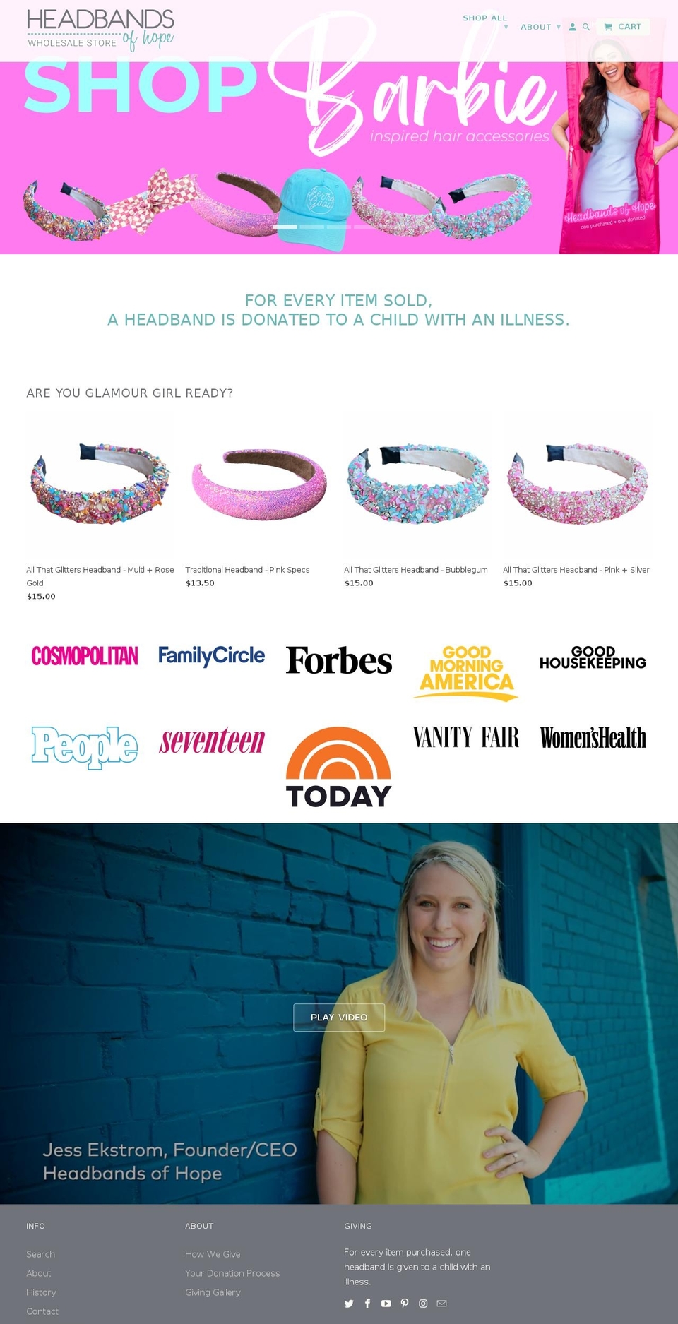 headbandsofhopewholesale.com shopify website screenshot