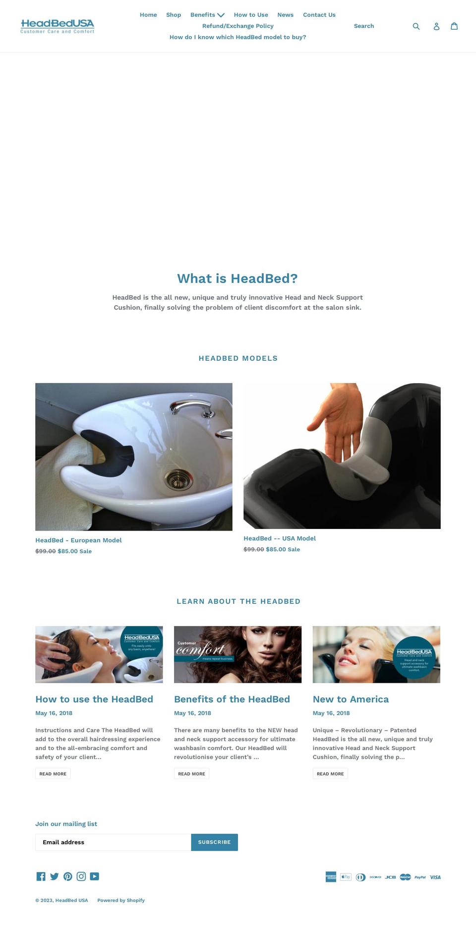 headbedusa.com shopify website screenshot