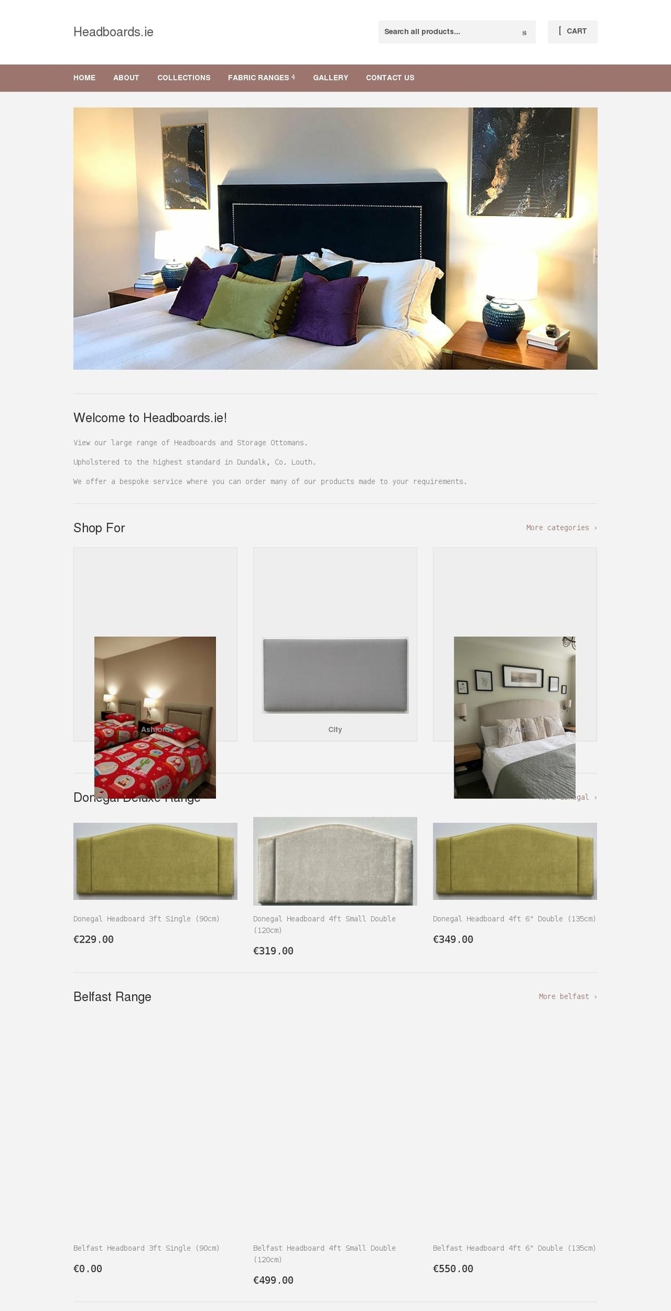 headboards.ie shopify website screenshot