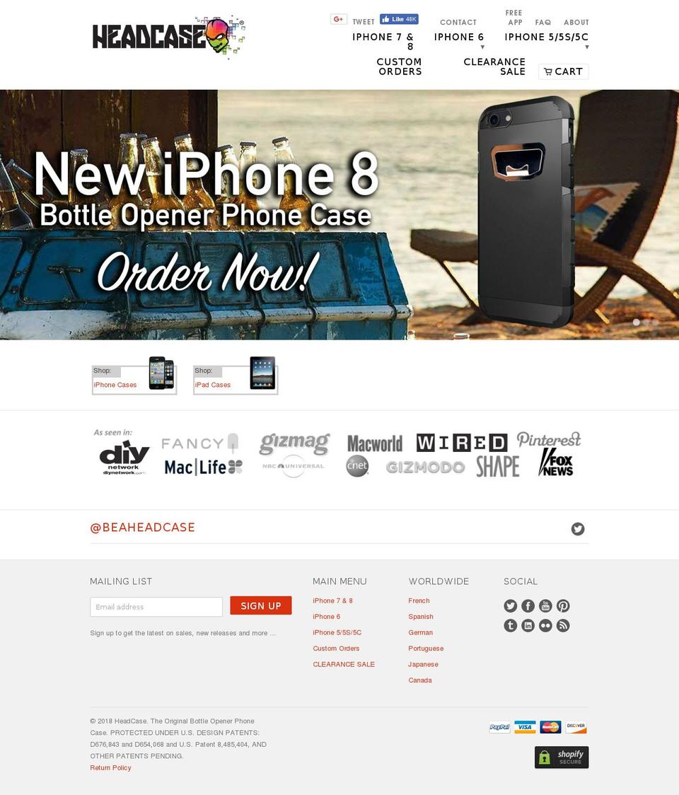 headcase.ca shopify website screenshot