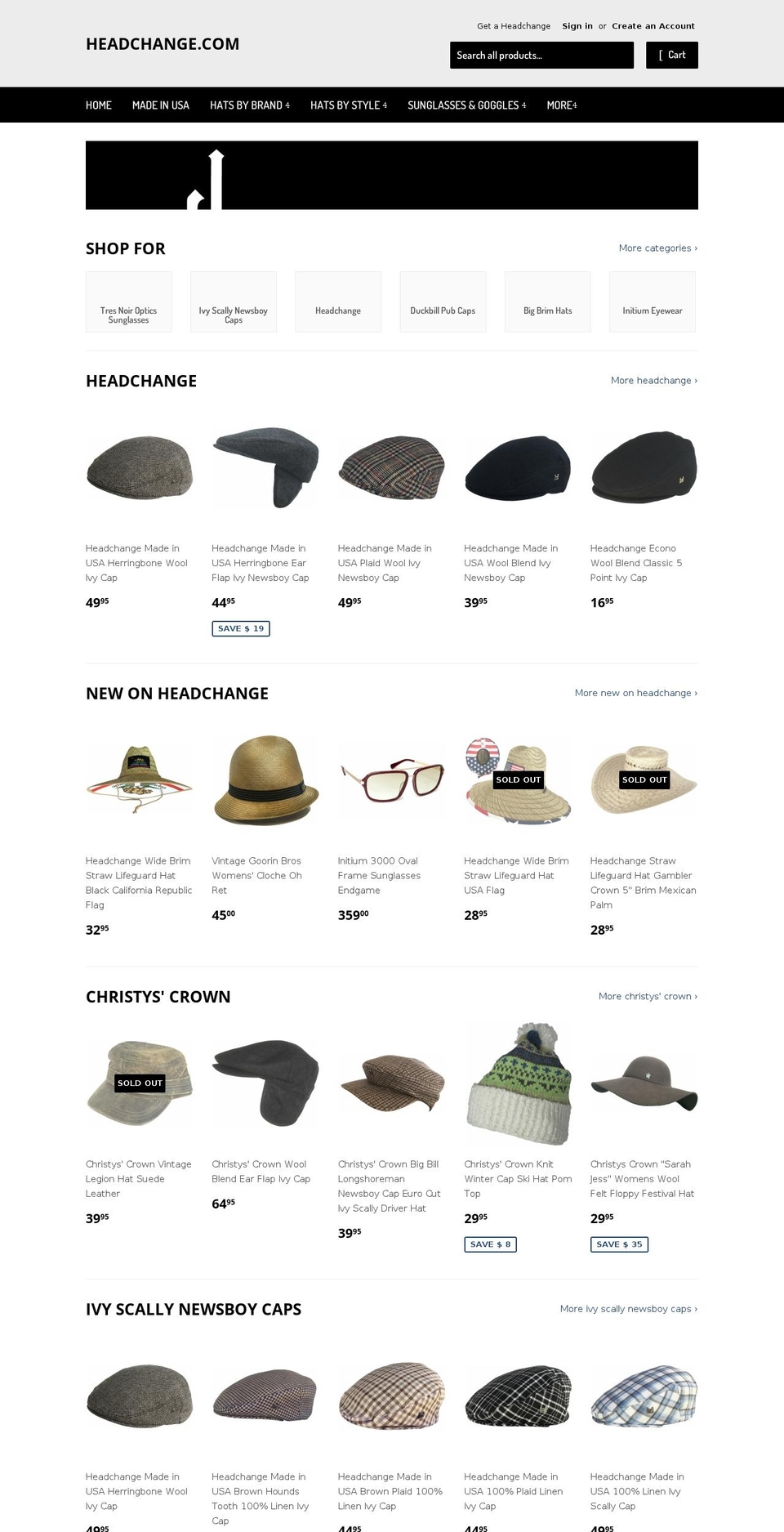 headchange.com shopify website screenshot