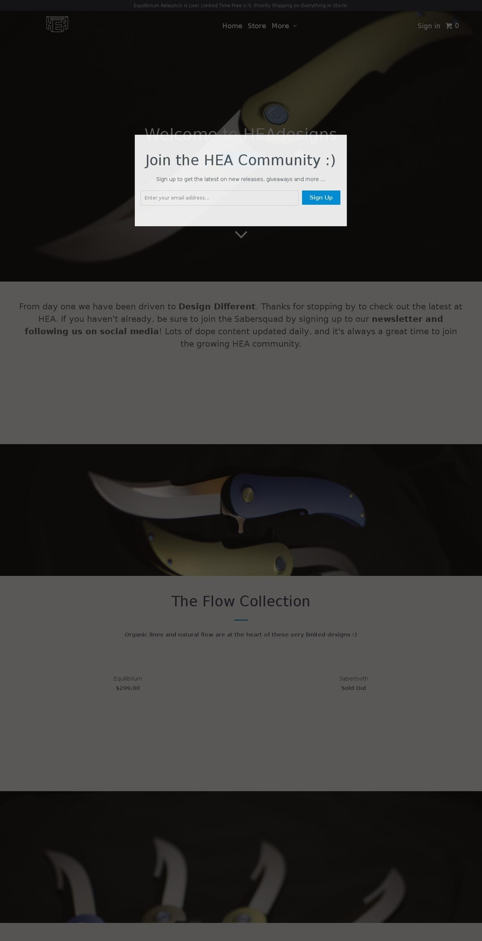 headesigns.com shopify website screenshot