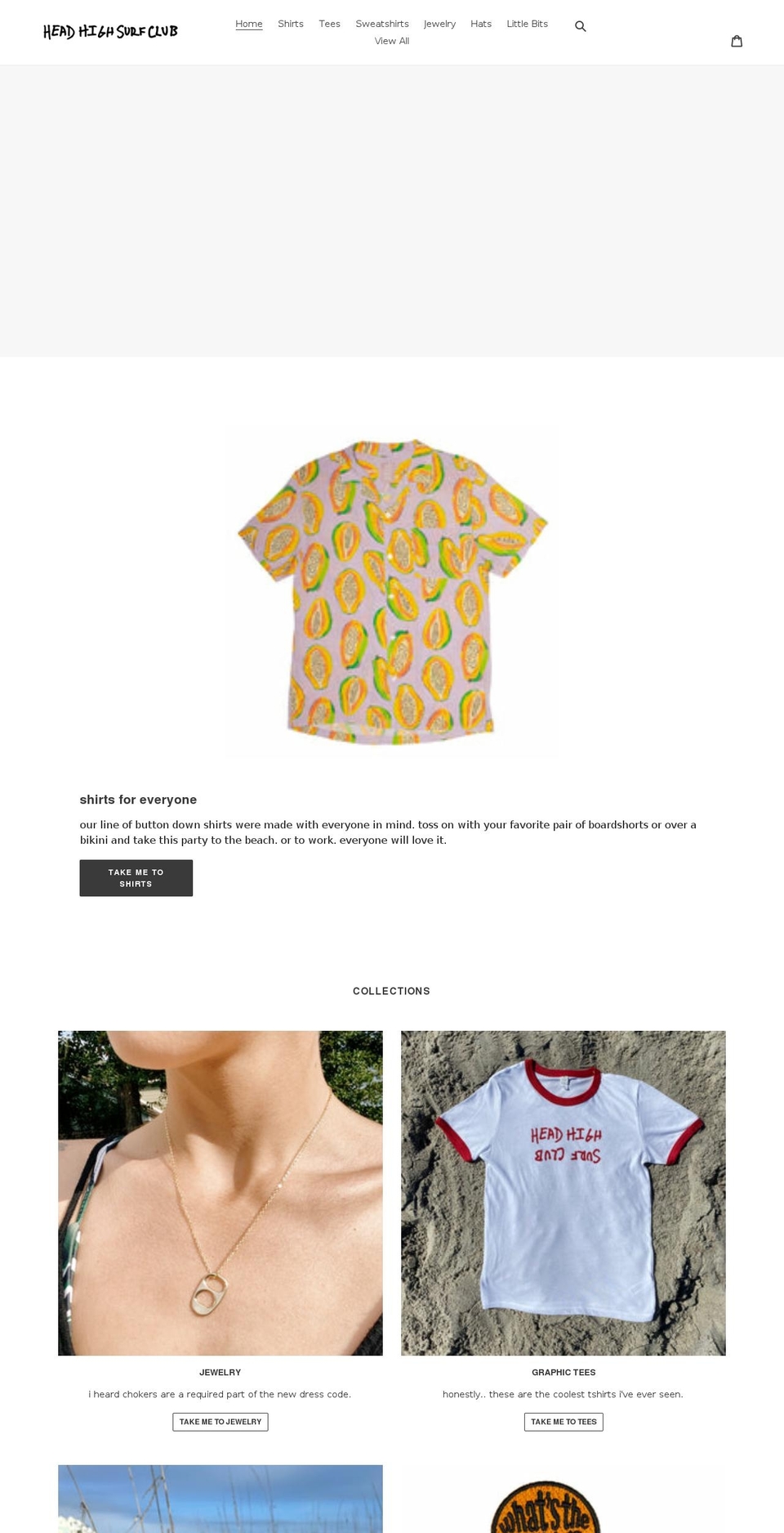 headhighsurfclub.com shopify website screenshot