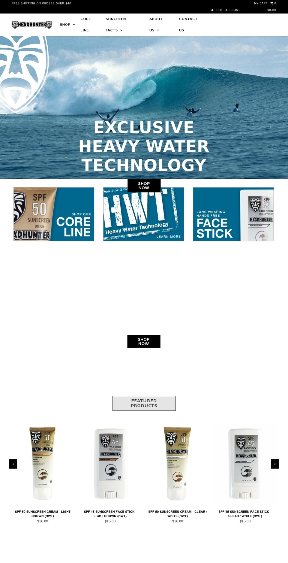 headhuntersurf.com shopify website screenshot