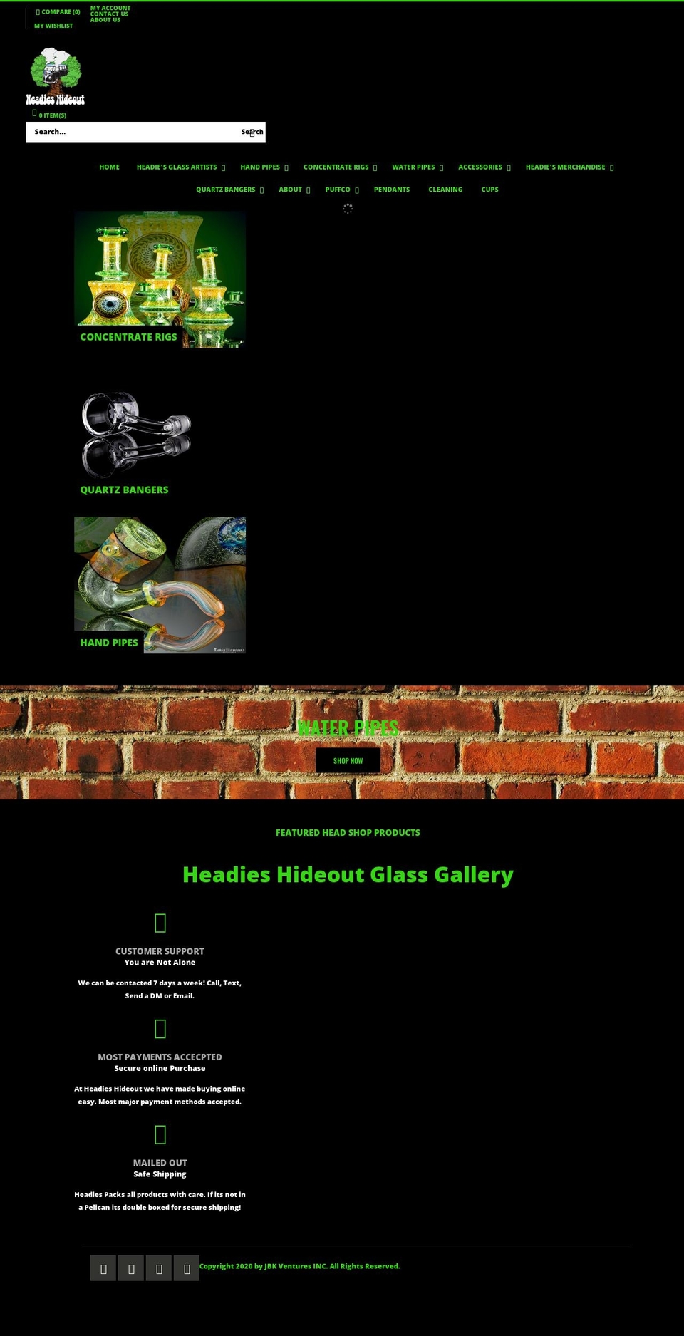 headieshideout.com shopify website screenshot