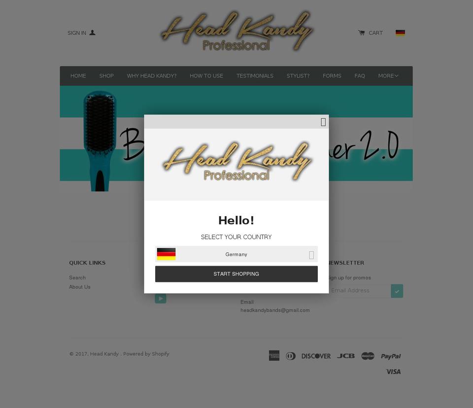 headkandyprofessional.com shopify website screenshot