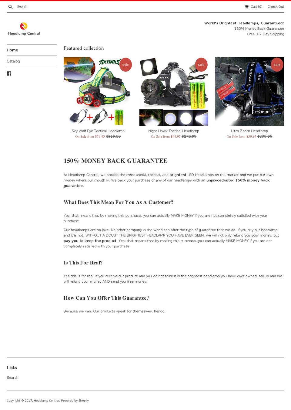 headlampcentral.com shopify website screenshot
