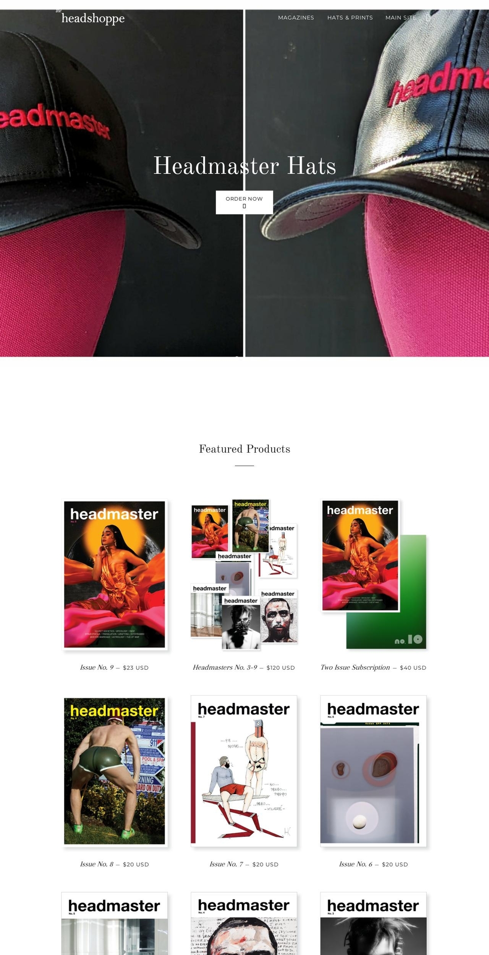 headmastermagazine.myshopify.com shopify website screenshot