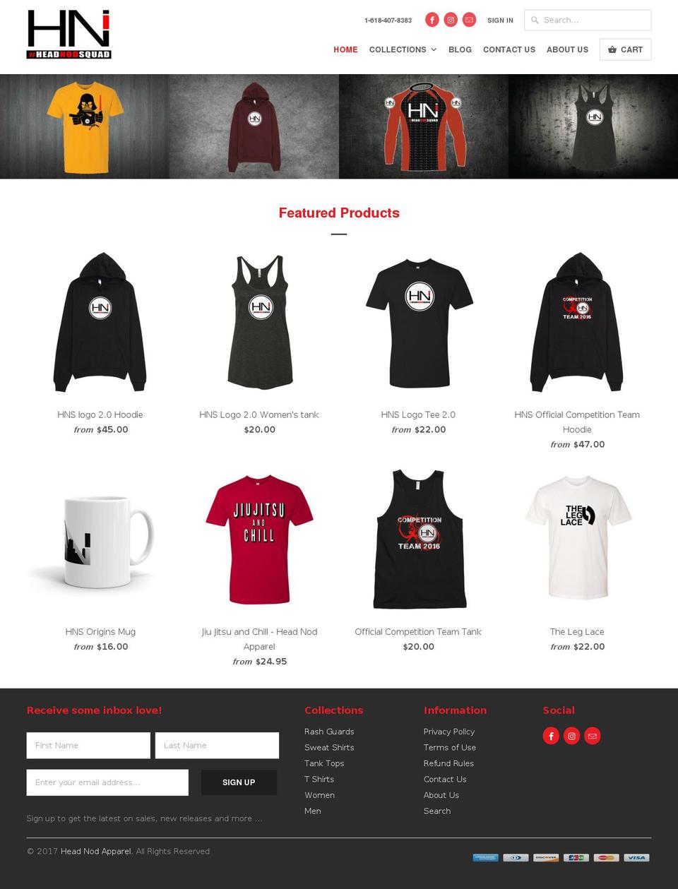 headnodapparel.com shopify website screenshot