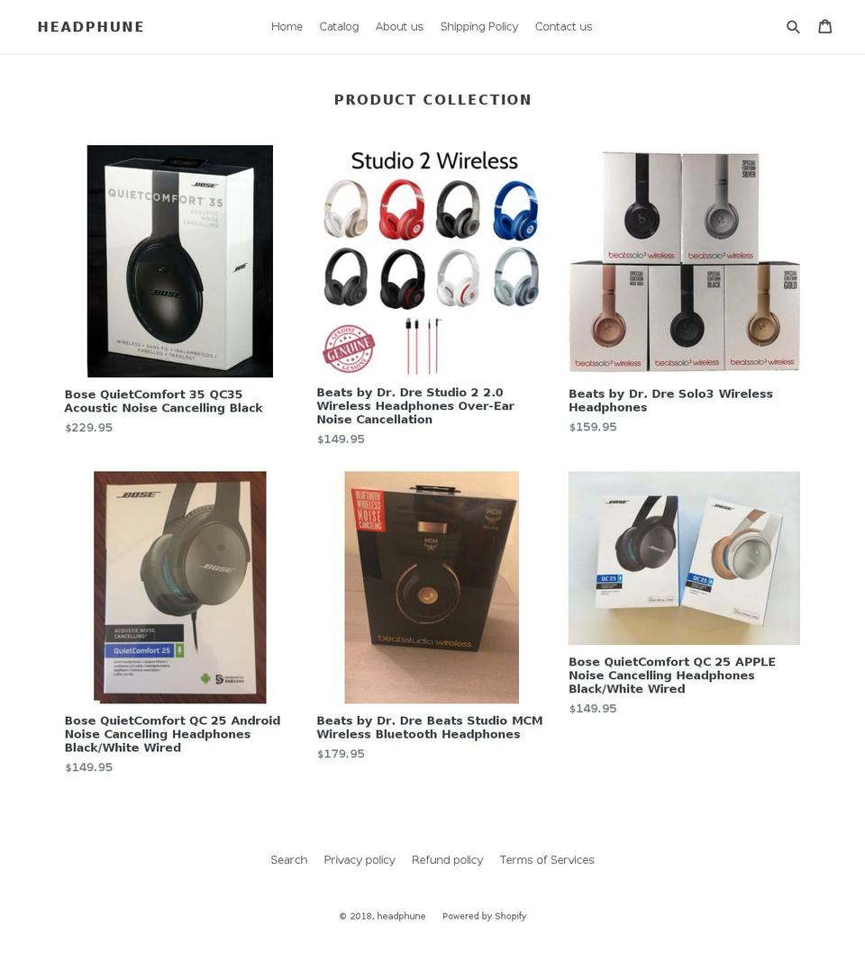 headphune.myshopify.com shopify website screenshot