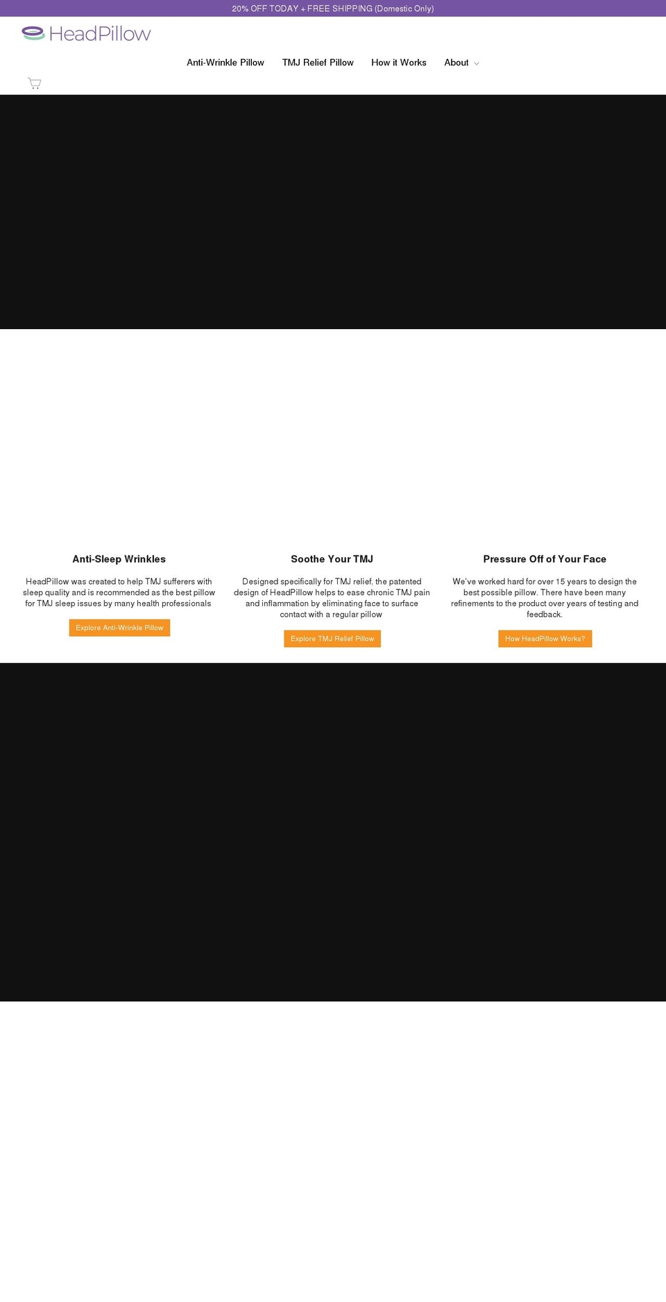 headpillow.com shopify website screenshot