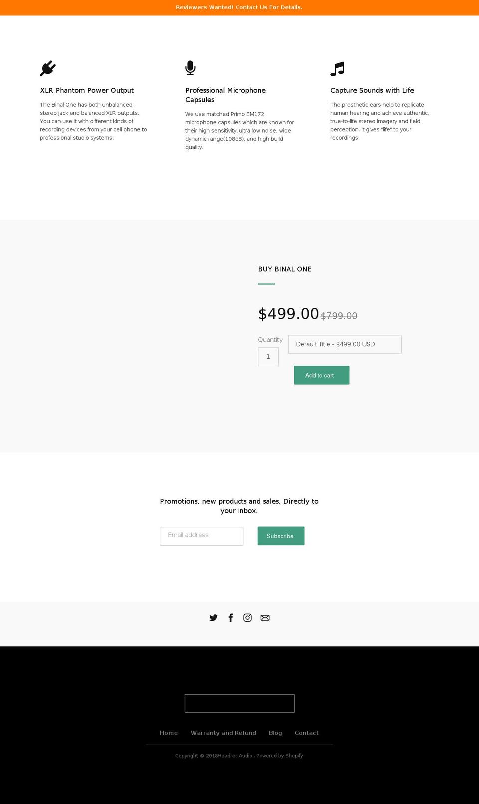headrec.com shopify website screenshot